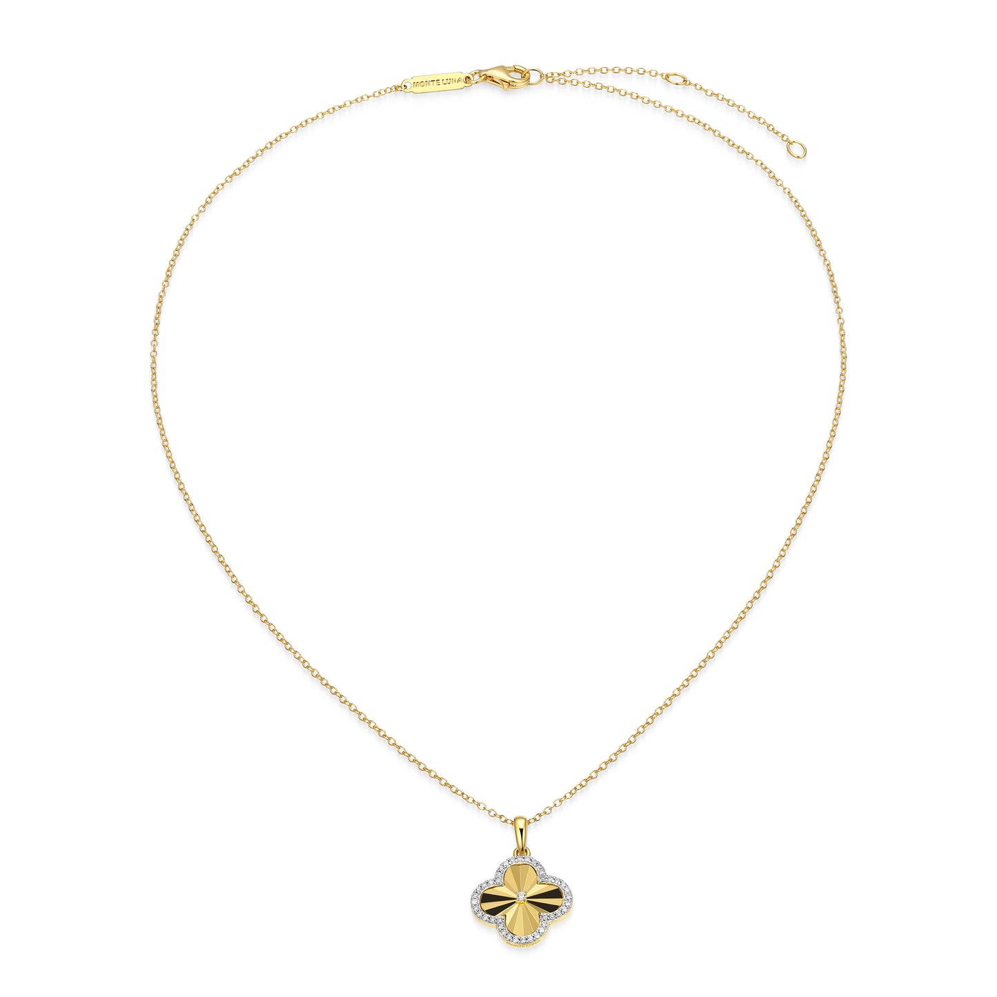 BN0309Y - Sunray Clover Pendant Necklace | m by monte luna