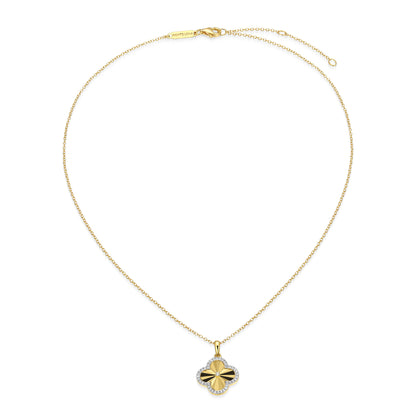 BN0309Y - Sunray Clover Pendant Necklace | m by monte luna
