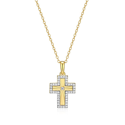 BN0310Y - Sunray Cross Pendant Necklace | m by monte luna