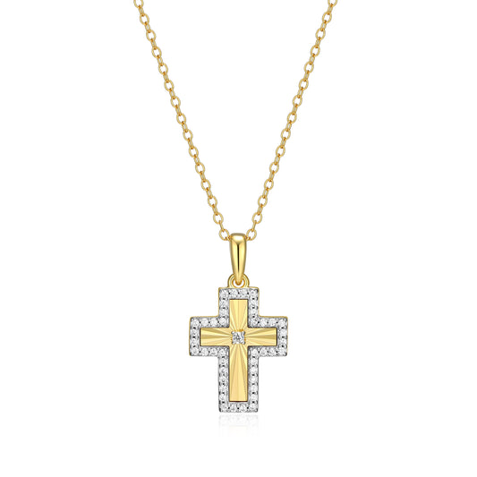 BN0310Y - Sunray Cross Pendant Necklace | m by monte luna