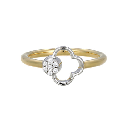CR0202 - Two-Tone Clover Ring | charles garnier