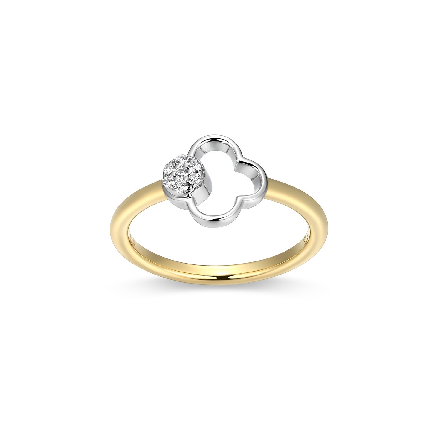 CR0202 - Two-Tone Clover Ring | charles garnier