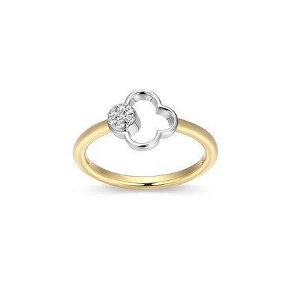 CR0202 - Two-Tone Clover Ring | charles garnier