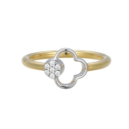 CR0202 - Two-Tone Clover Ring | charles garnier