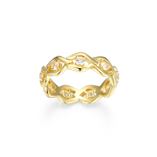 CR0190 - Intertwined Created White Sapphire Ring | charles garnier