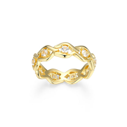 CR0190 - Intertwined Created White Sapphire Ring | charles garnier