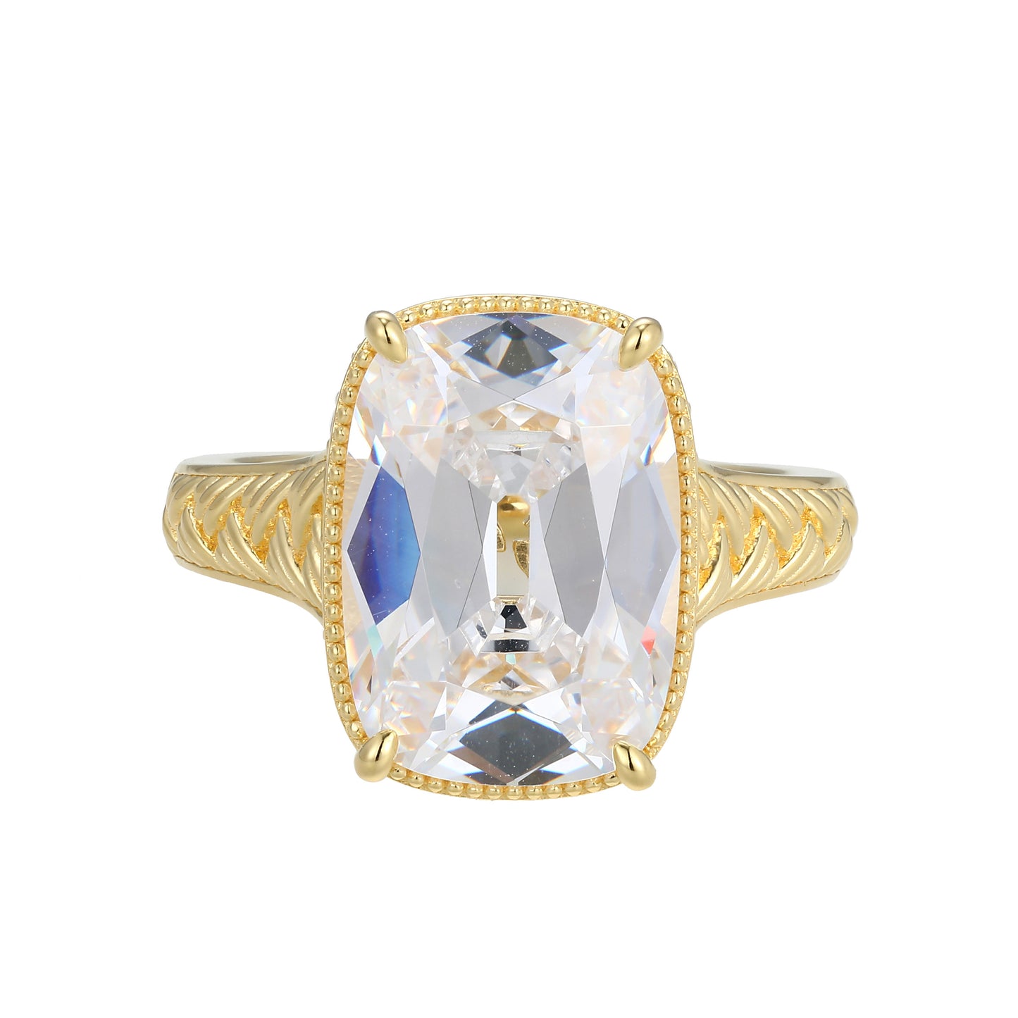 CR0199 - Elongated Old Mine Cushion-Cut Ring | charles garnier
