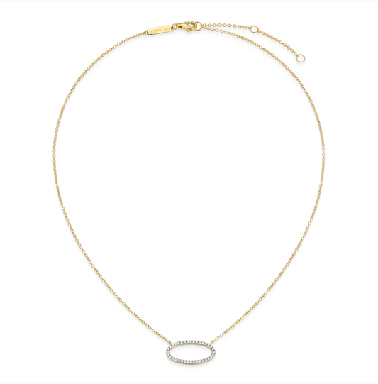 BN0276Y - Open Oval Lab-Created Diamond Necklace | m by monte luna