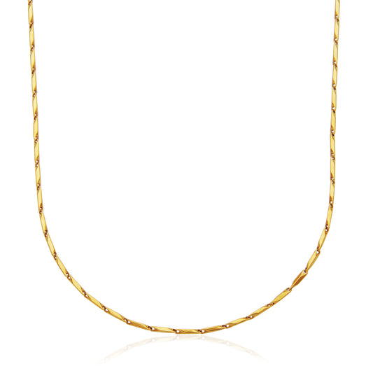 T0XJ820218 - Faceted Diamond-Shape Chain Necklace | Steelx