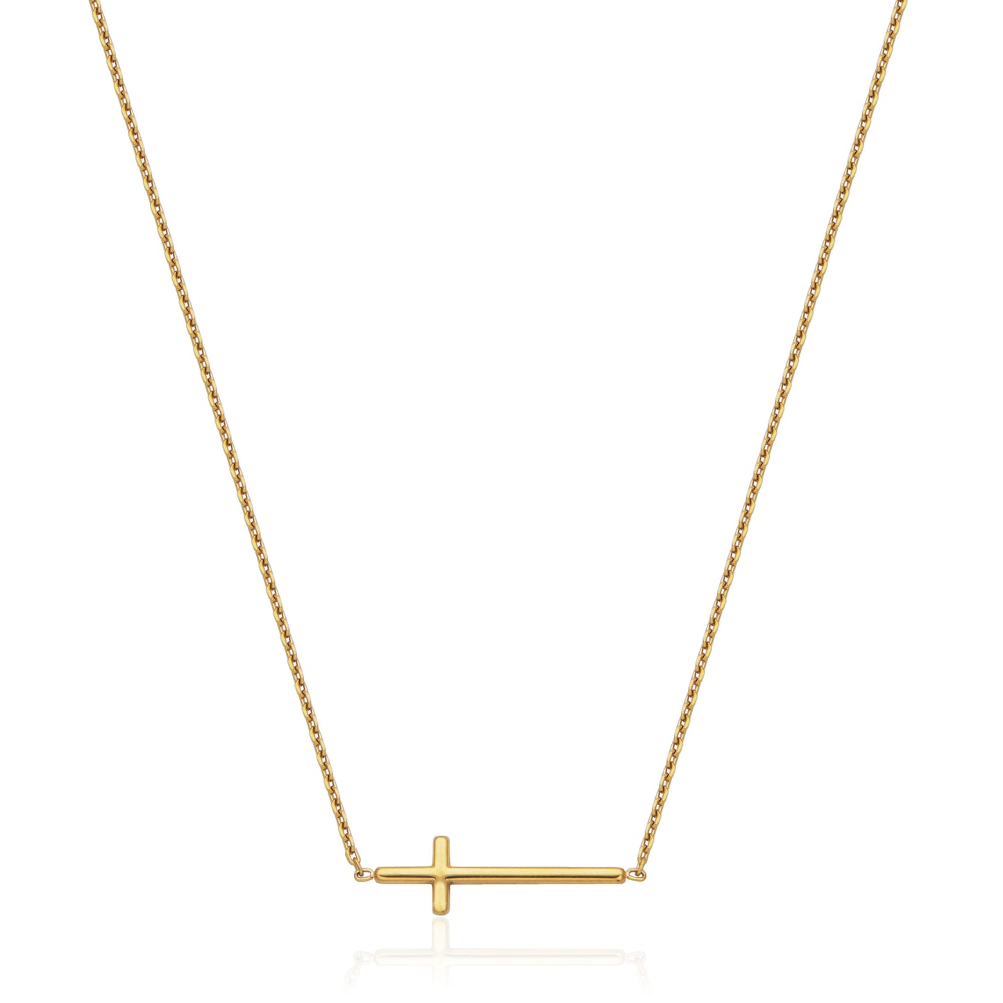 T0XJ870216 - Side Cross Necklace | Steelx