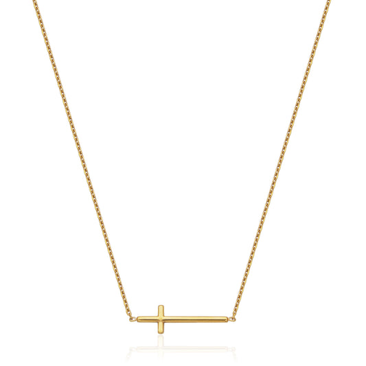 T0XJ870216 - Side Cross Necklace | Steelx