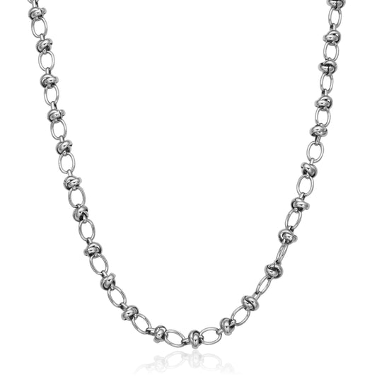 T0XJ910118 - Tie-Up Link Chain Necklace | Steelx