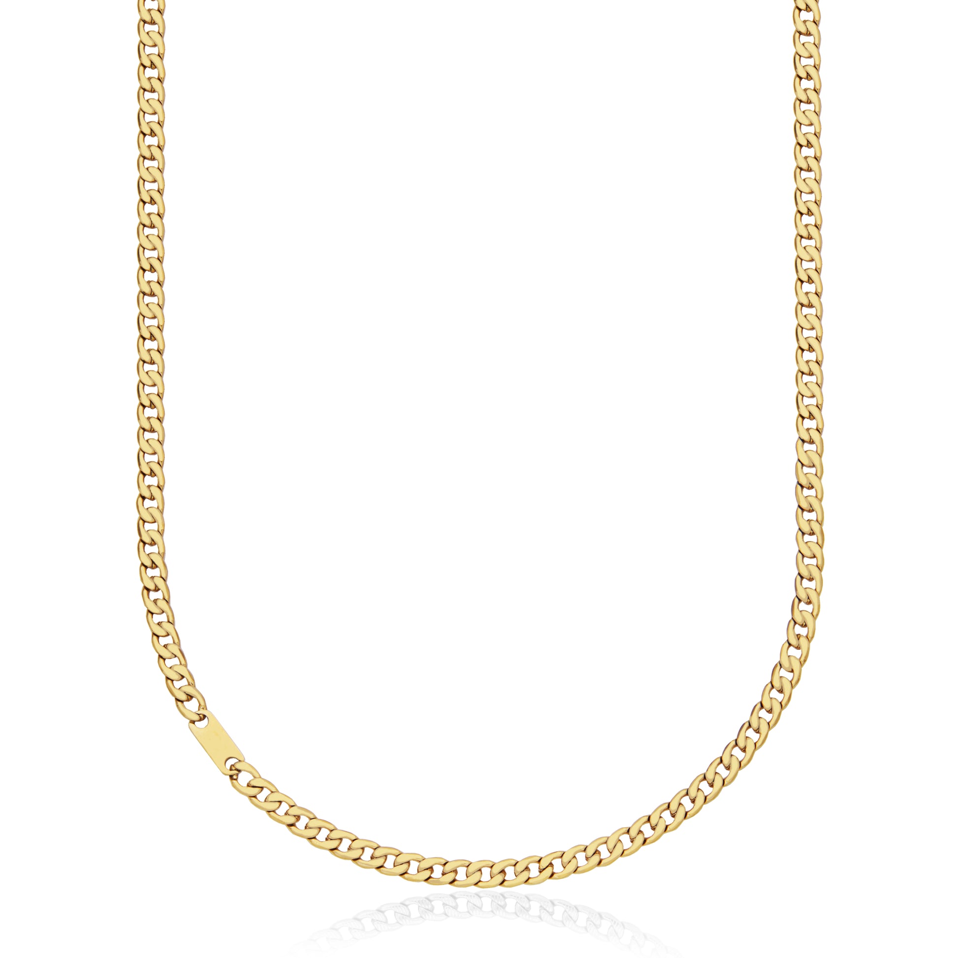 T0XJ950220 - 5mm Curb Chain ID Necklace | steelx
