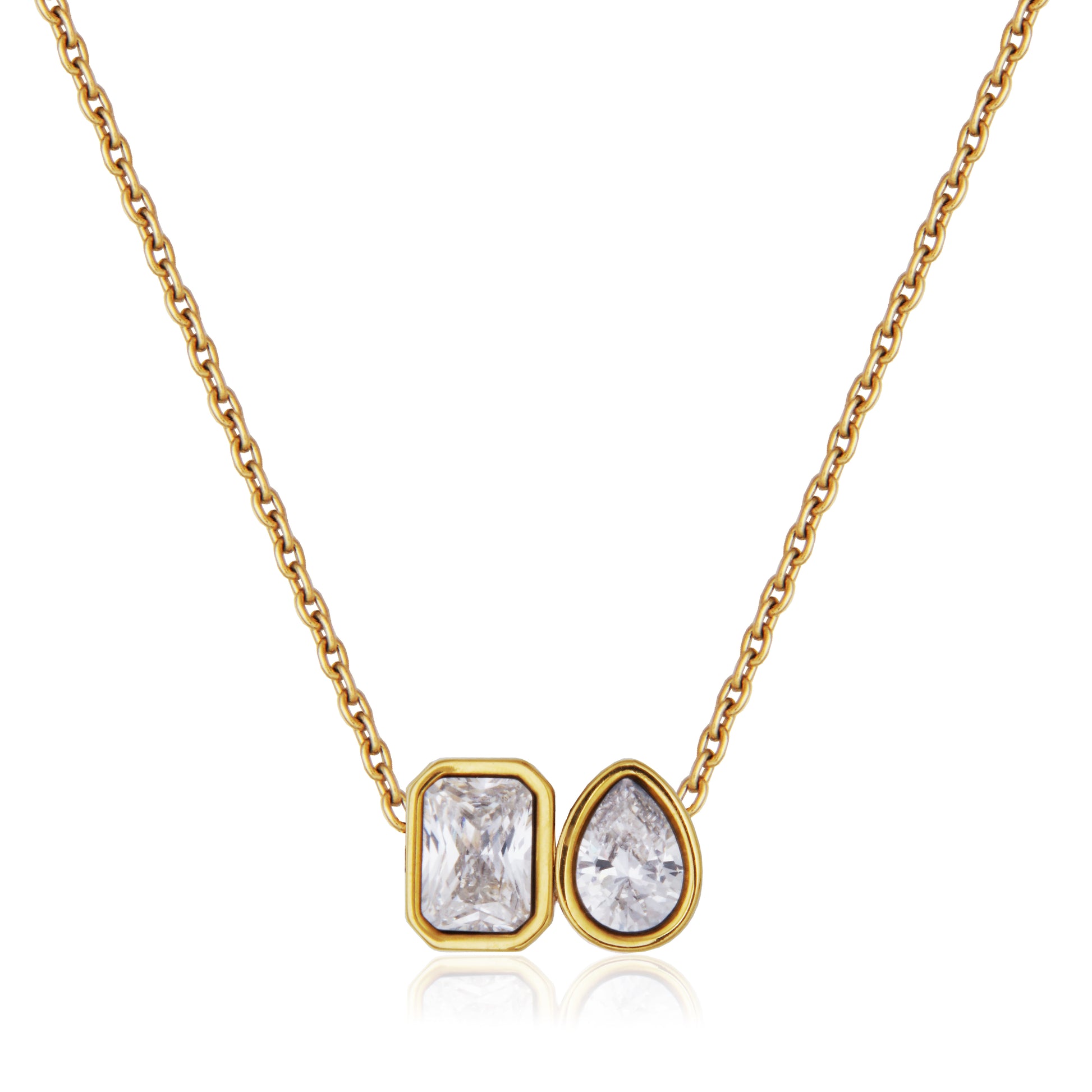T0XK360218 - Toi Et Moi CZ Necklace | steelx