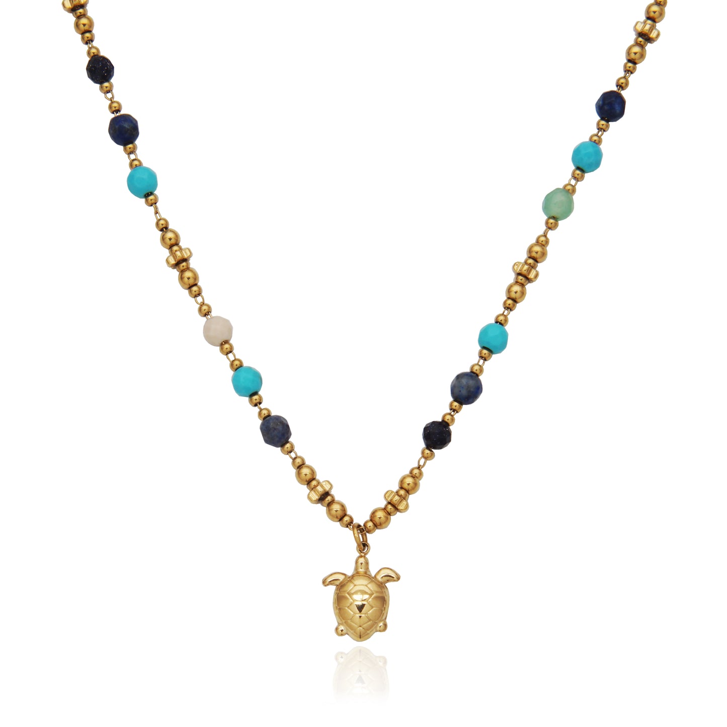 T0XK460217 - Multi Semi-Precious Stone Necklace | steelx