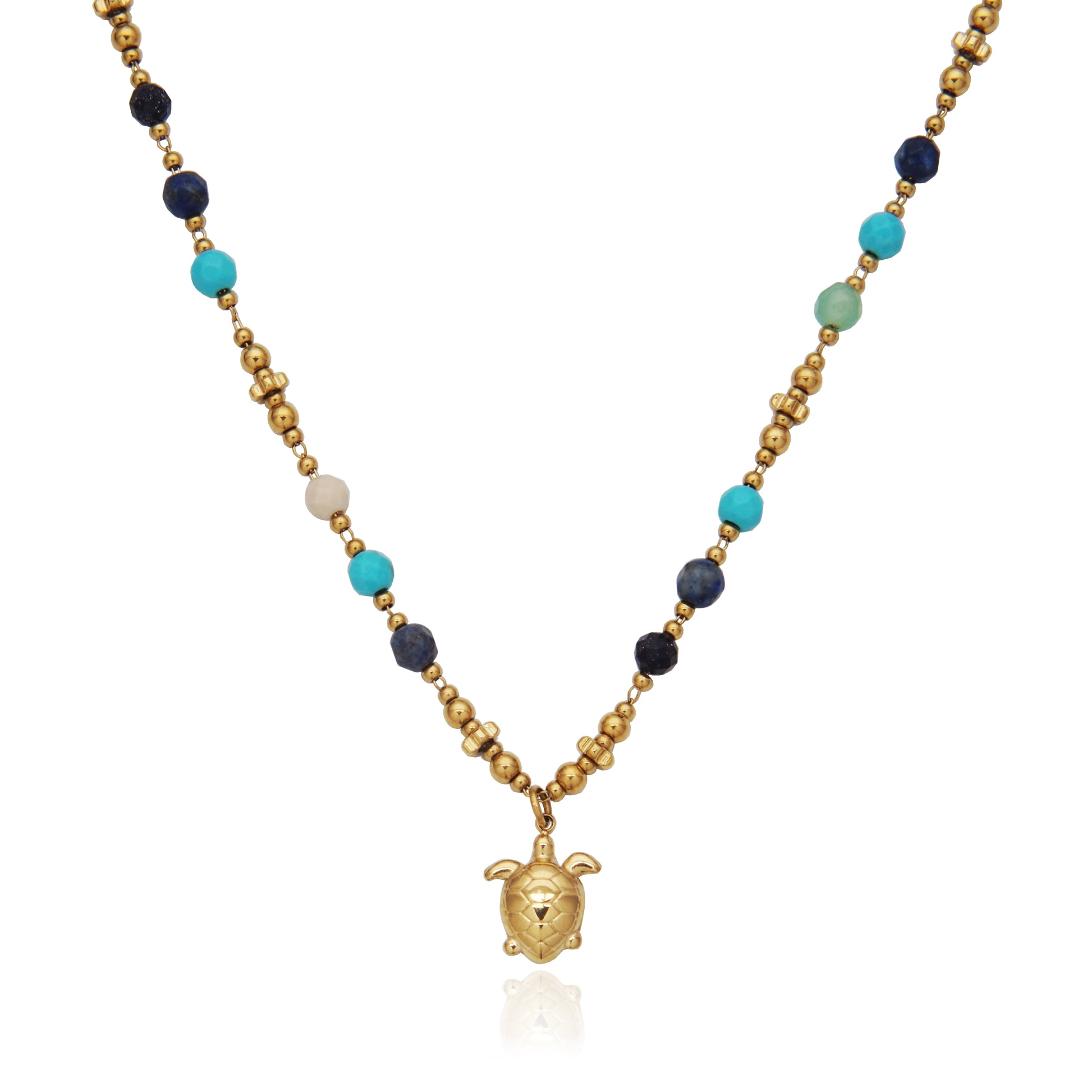 T0XK460217 - Multi Semi-Precious Stone Necklace | steelx