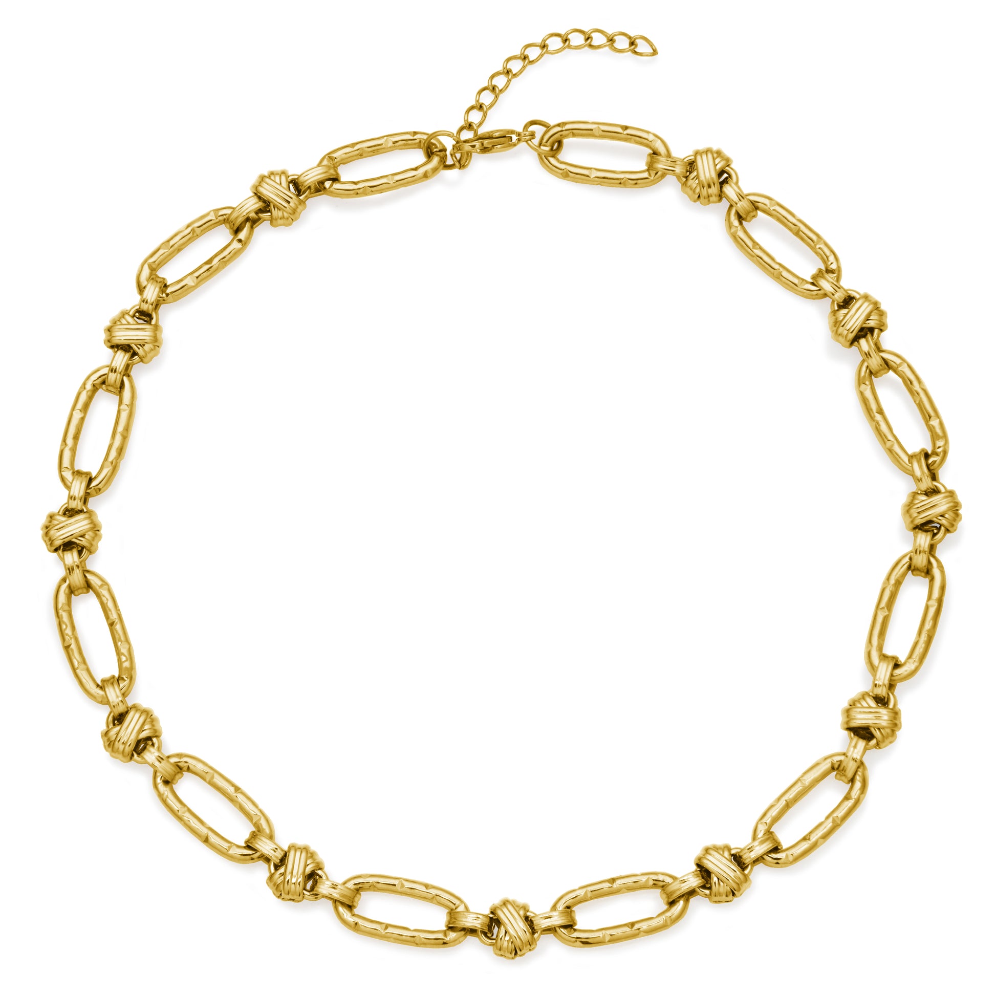 T0XK470218 - Chunky Oval Knot Link Necklace | steelx