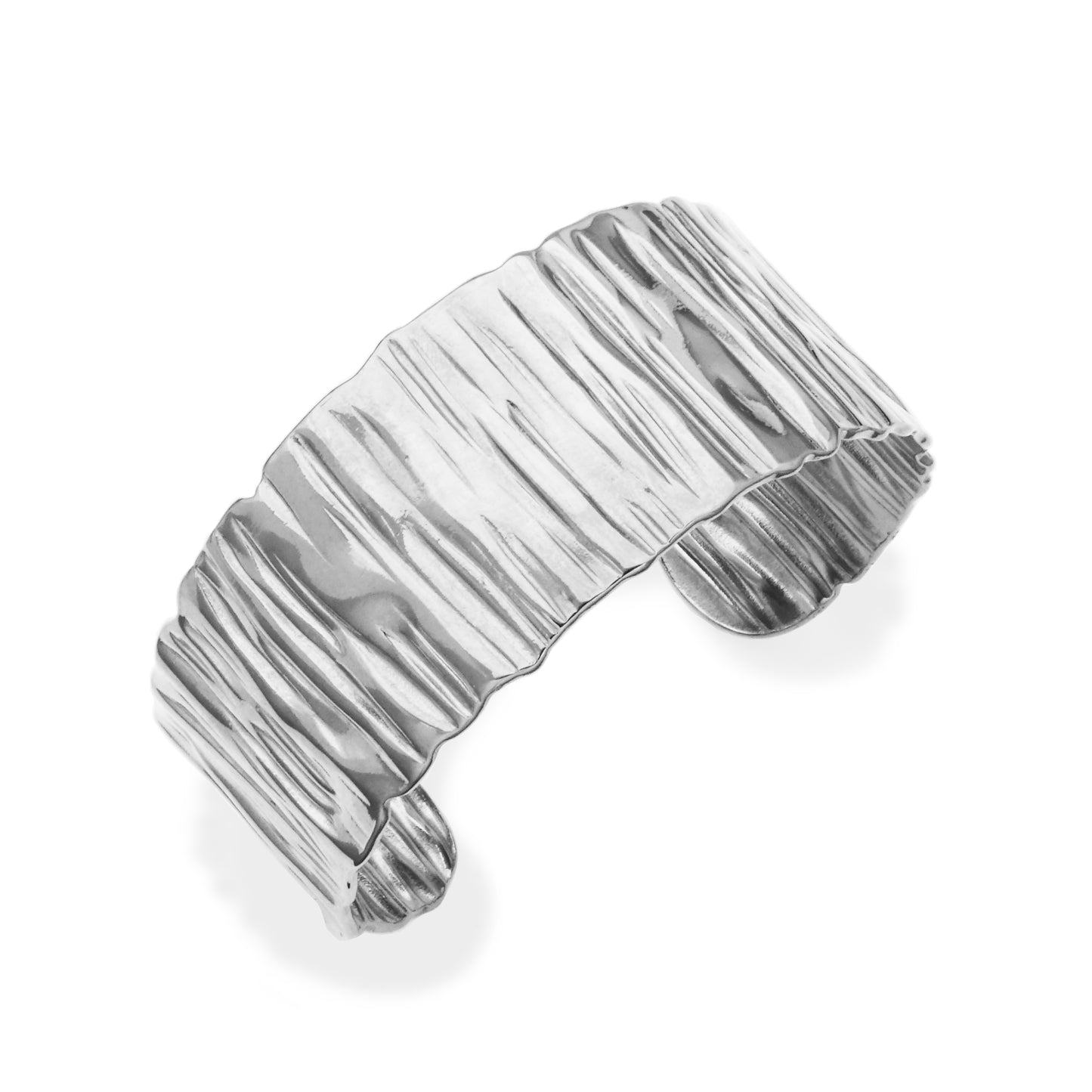 T1XJ900100 - Wide Ridged Cuff Bracelet | Steelx