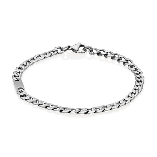 T1XJ950175 - 5mm Curb Chain ID Bracelet | steelx