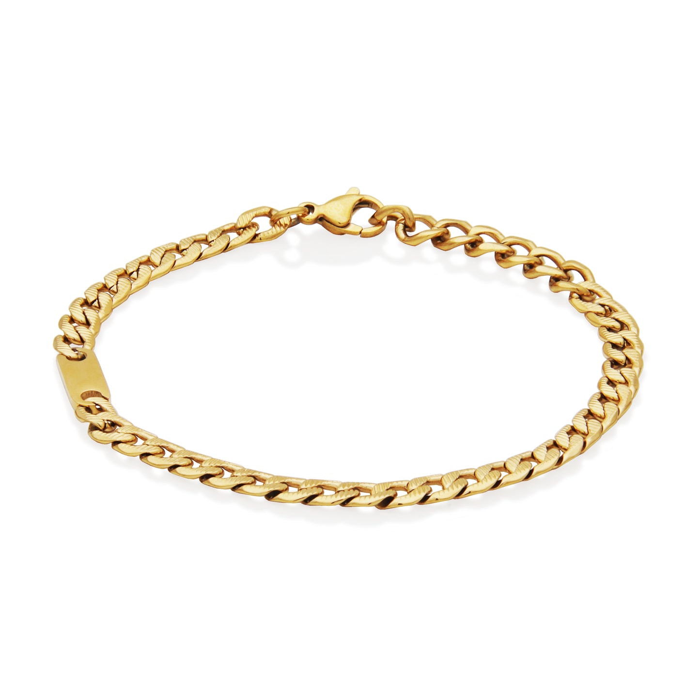 T1XJ950275 - 5mm Curb Chain ID Bracelet | steelx