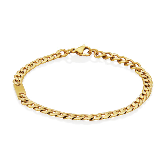T1XJ950275 - 5mm Curb Chain ID Bracelet | steelx