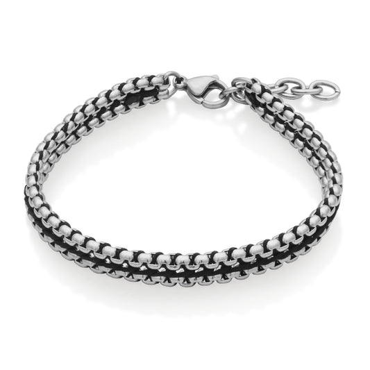T1XJ960175 - Leather Woven Chain Bracelet | steelx