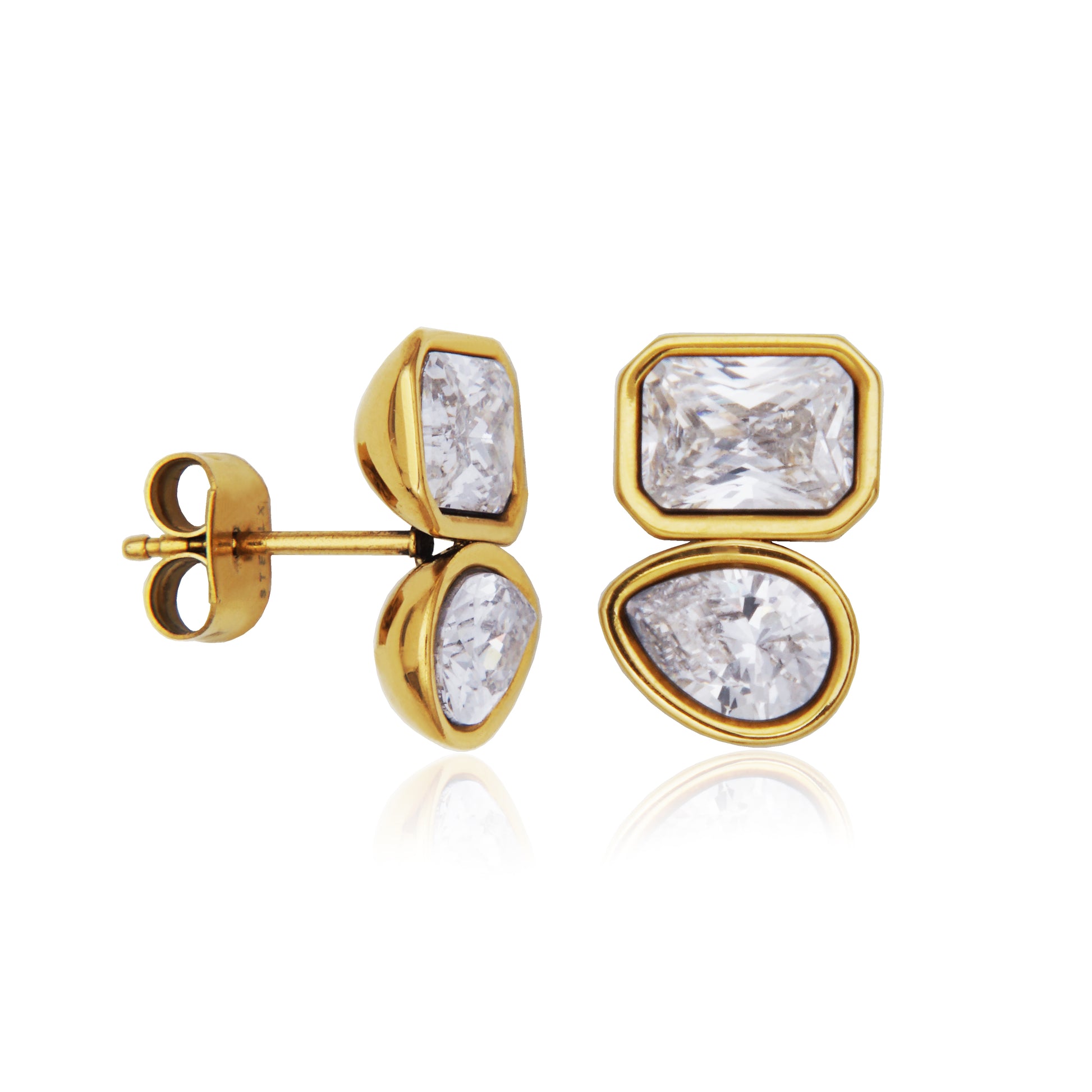 T2XK360200 - Toi Et Moi CZ Stud Earrings | steelx