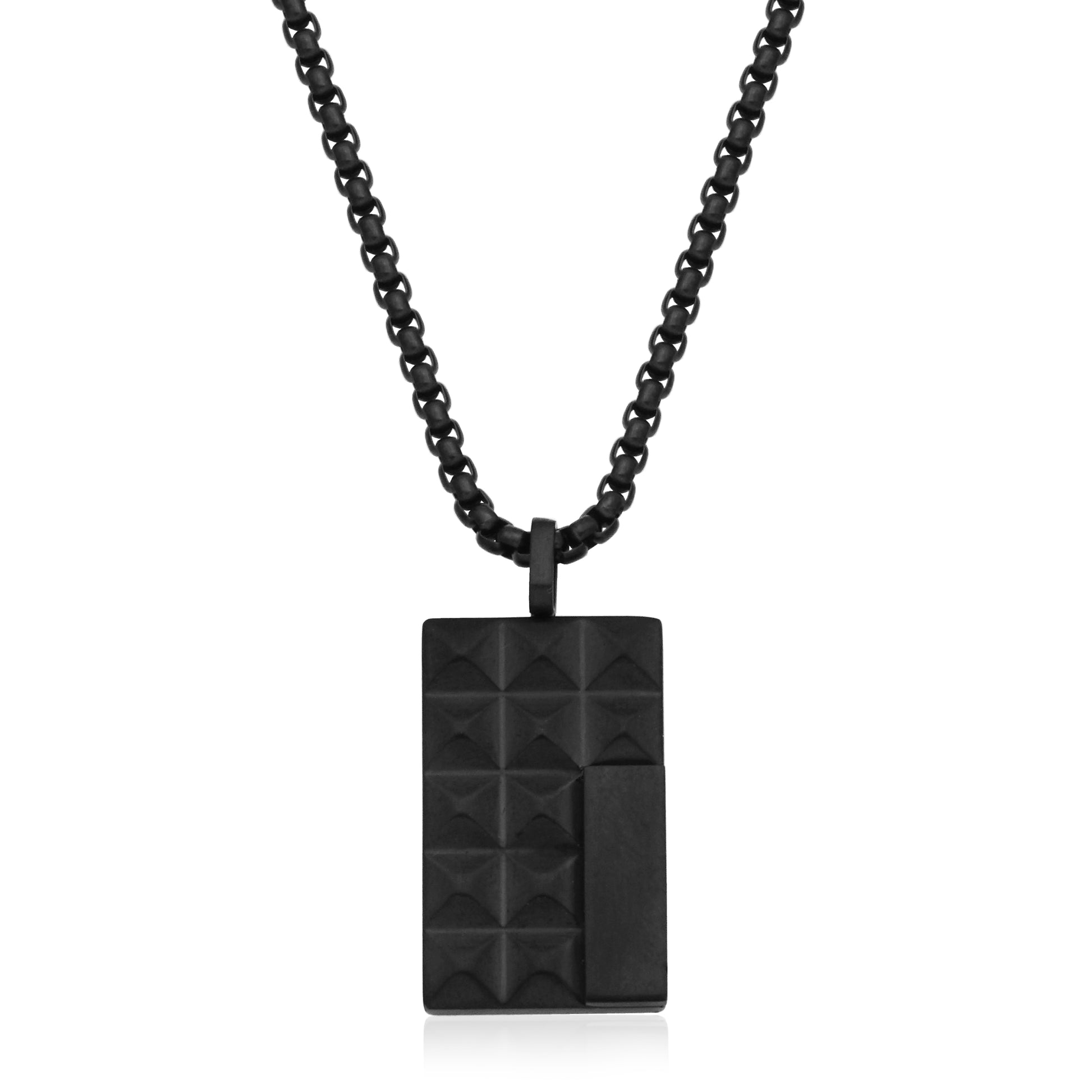 T3XK120422 - Geo Pyramid Dog Tag Necklace | steelx