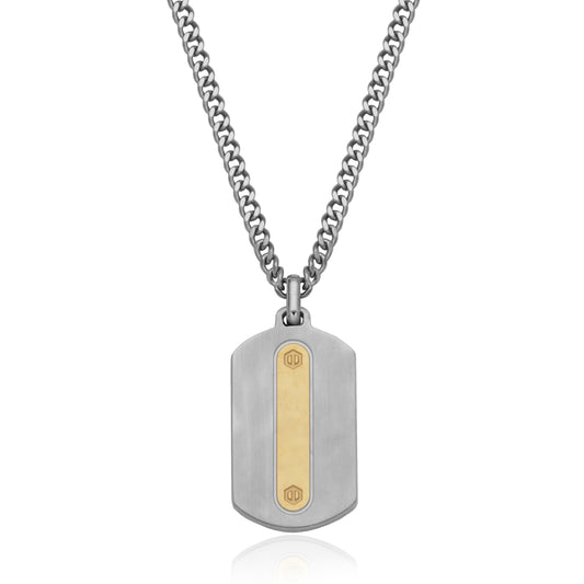 T3XK140122 - Two-Tone Dog Tag Necklace | steelx