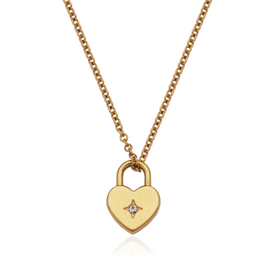 T3XK320216 - Heart Lock Pendant Necklace | steelx