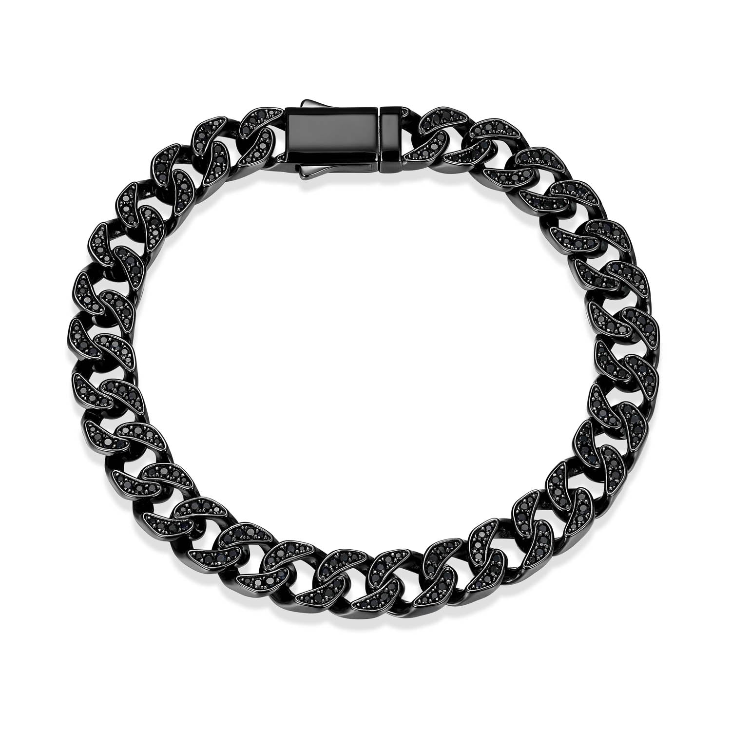 Links Genuine Black Sapphire Gunmetal-Plated Sterling Silver Bracelet | ethos