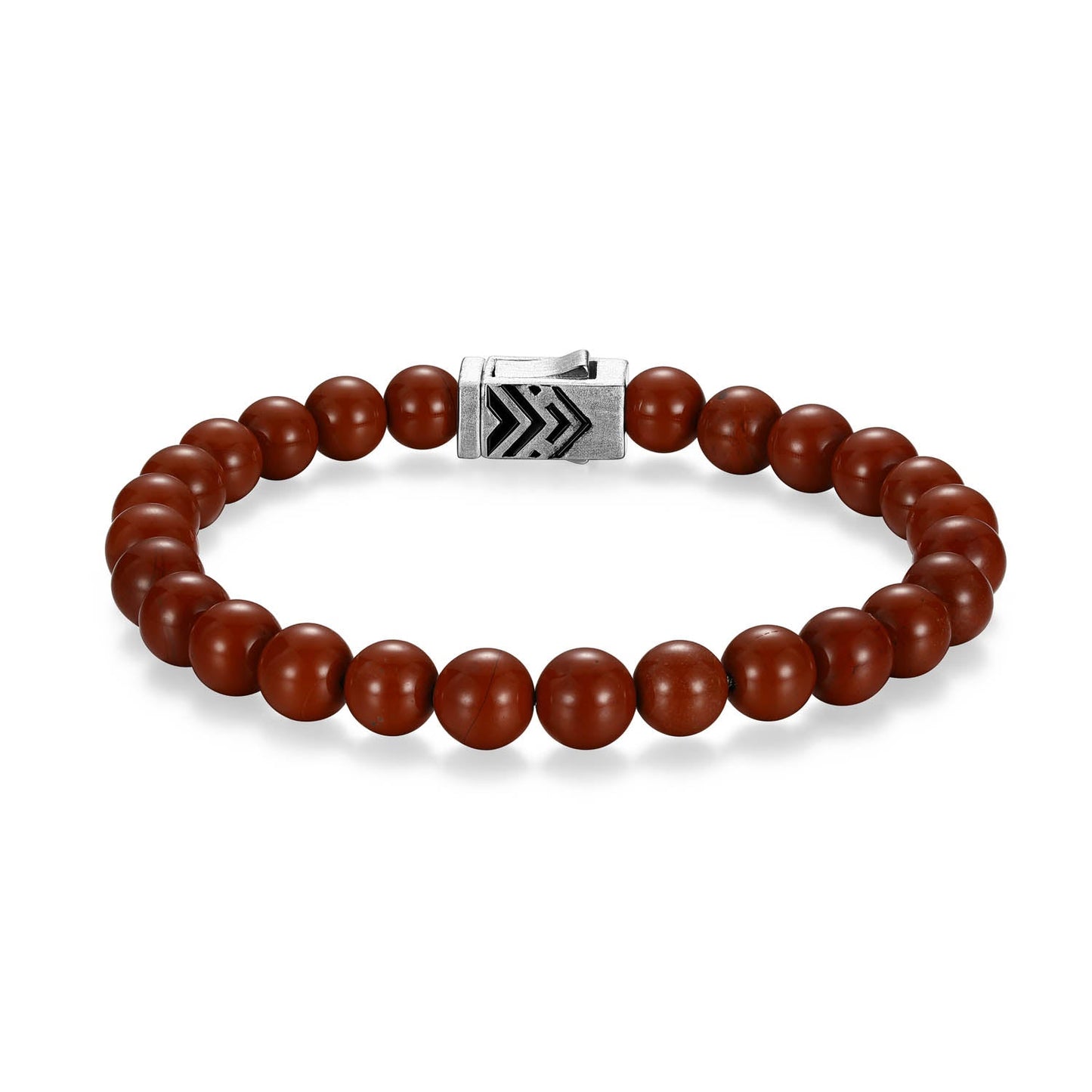 Crimson Rhodium Finish Steel & Sterling Silver Bracelet - UB0072 | ethos