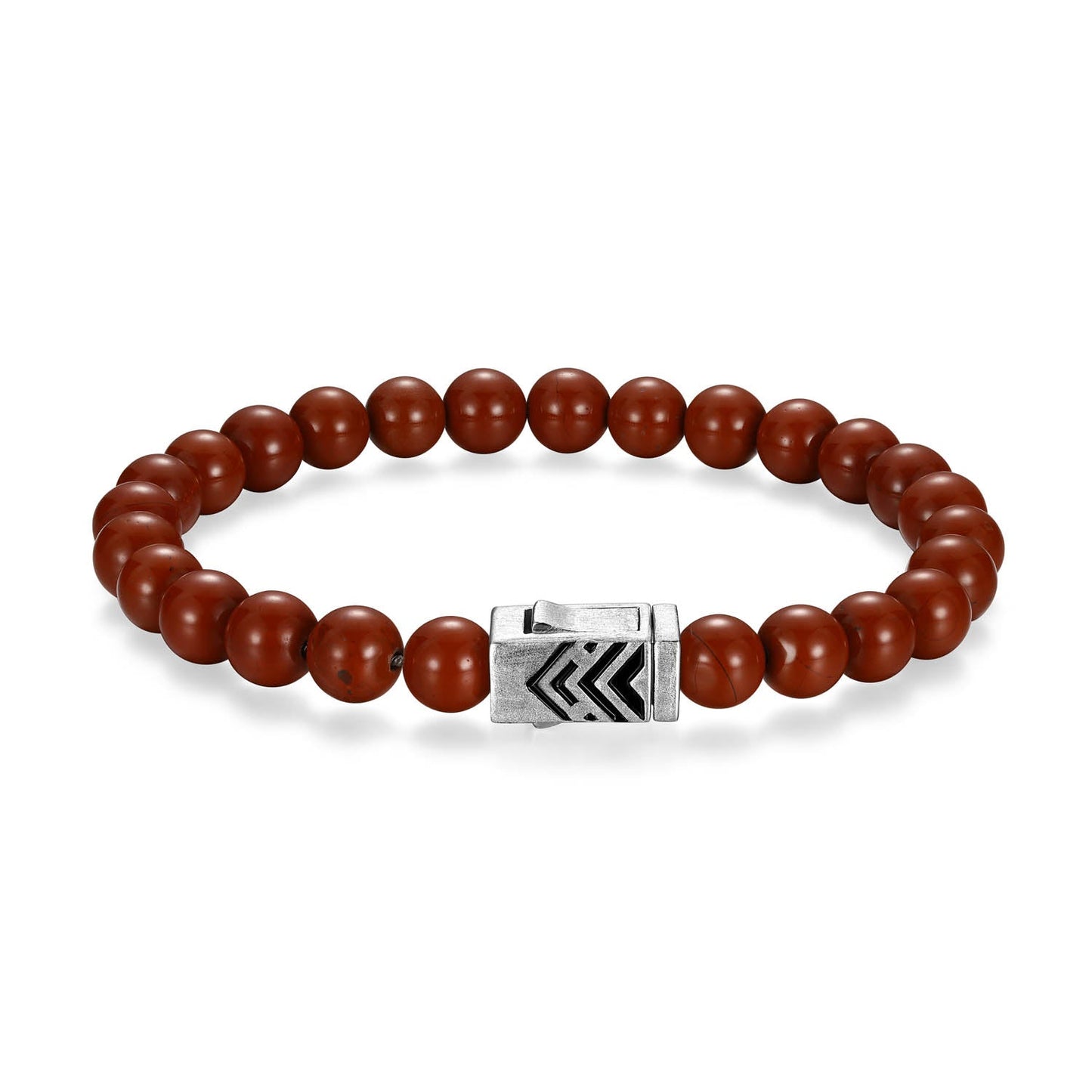 Crimson Rhodium Finish Steel & Sterling Silver Bracelet - UB0072 | ethos