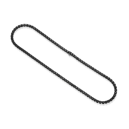 Basic Black Spinel Tennis Necklace - UN0050 | ethos