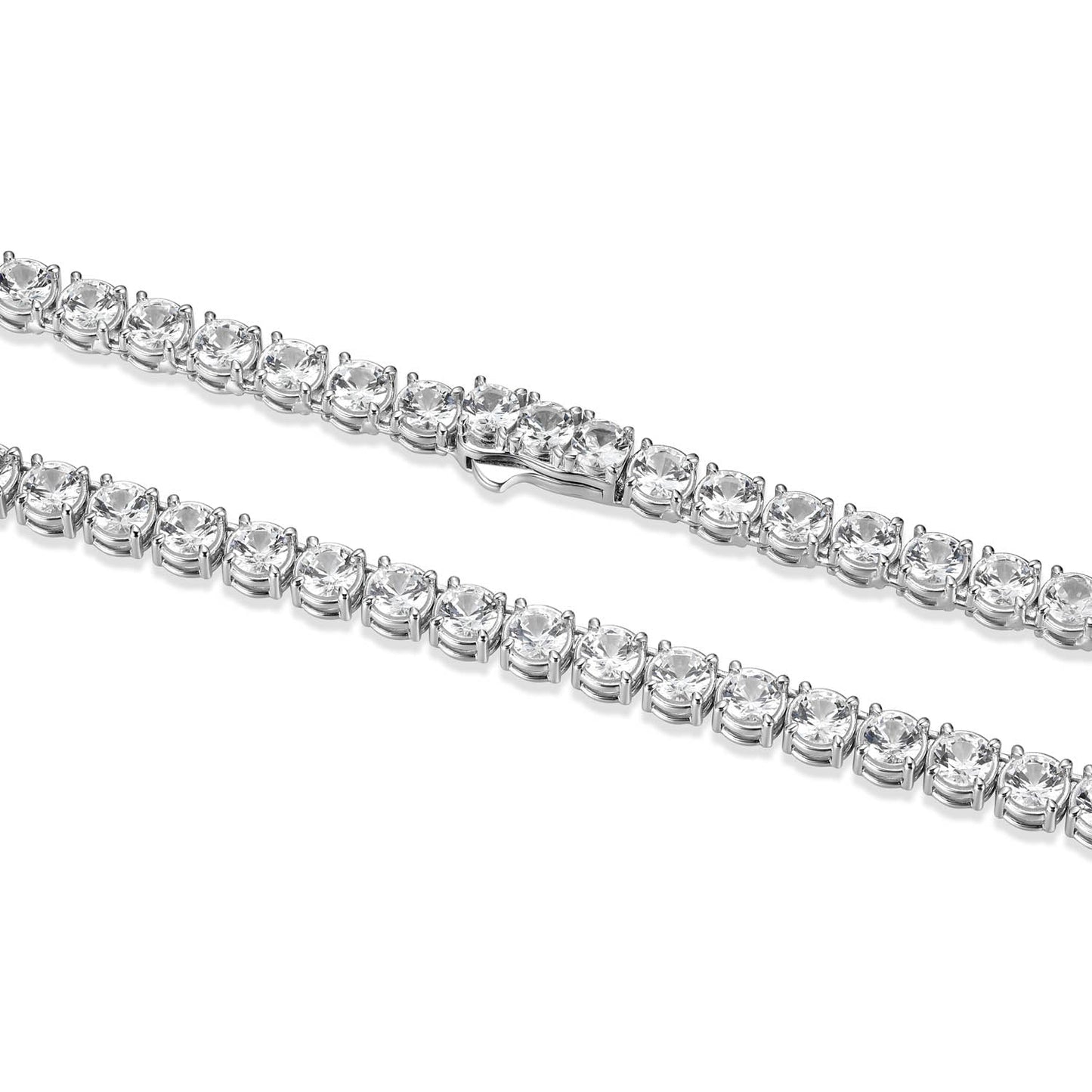 Basic White Sapphire Tennis Necklace - UN0051 | ethos