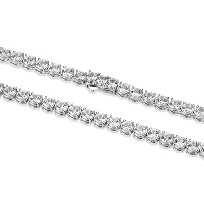 Basic White Sapphire Tennis Necklace - UN0051 | ethos