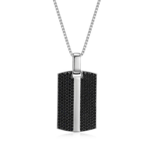 Eclipse Gunmetal Rhodium Finish Sterling Silver Necklace - UN0064 | ethos