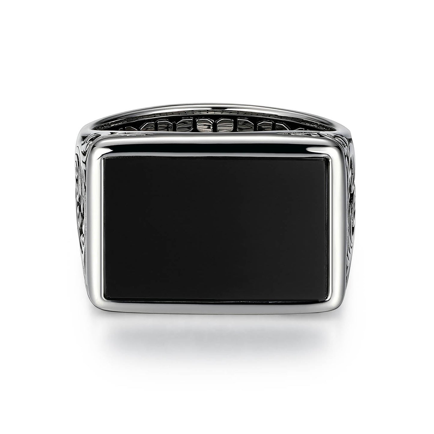 Chisel Rhodium Finish Sterling Silver Ring - UR0045 | ethos