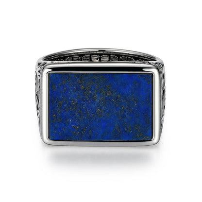 Chisel Rhodium Finish Sterling Silver Ring - UR0046 | ethos