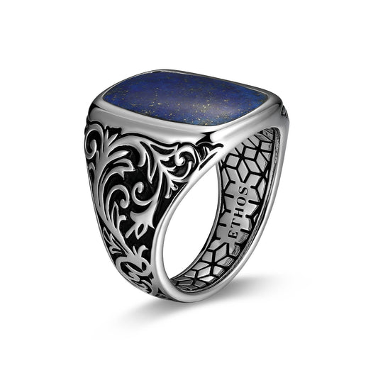 Chisel Rhodium Finish Sterling Silver Ring - UR0048 | ethos