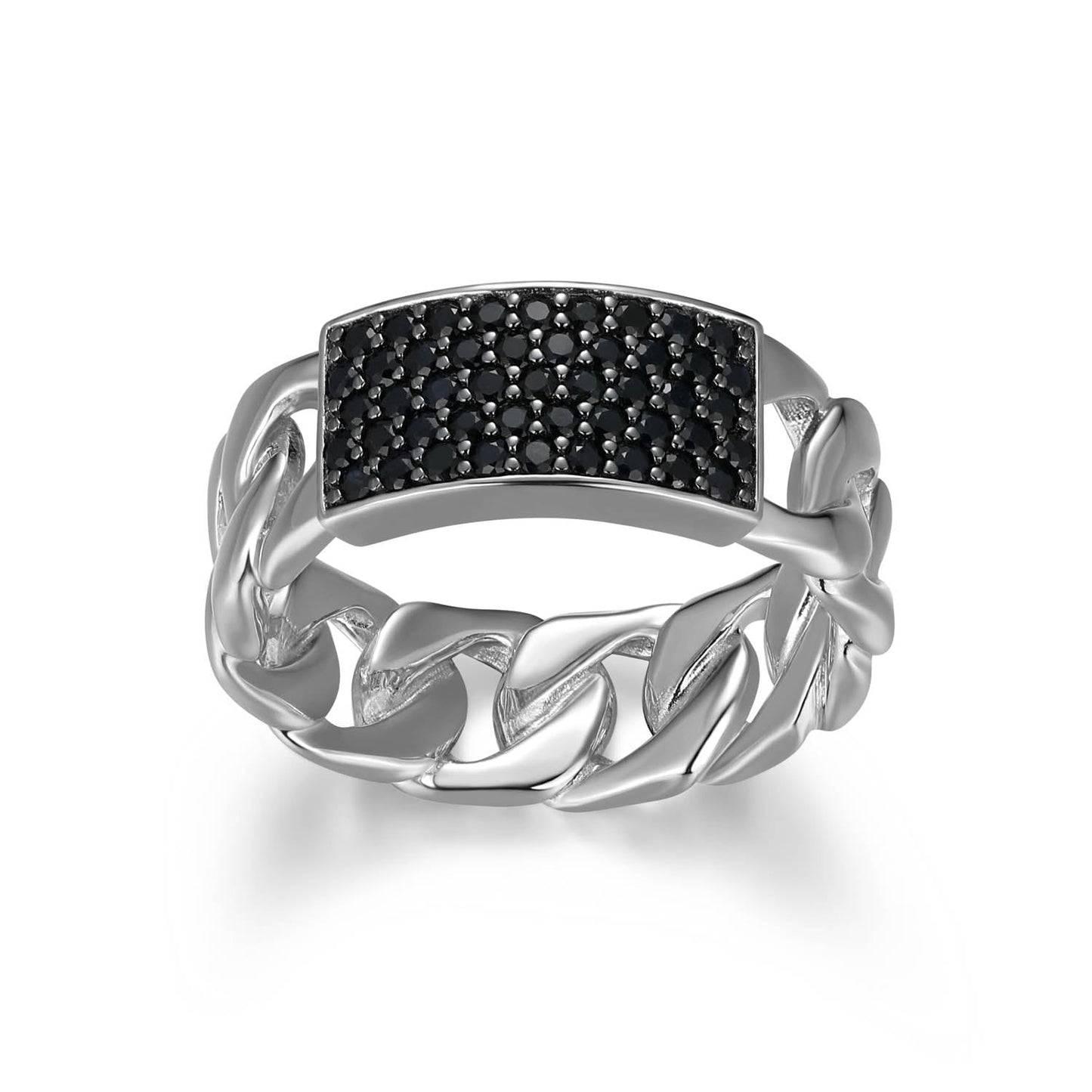 Links Gunmetal Rhodium Finish Sterling Silver Ring - UR0052 | ethos