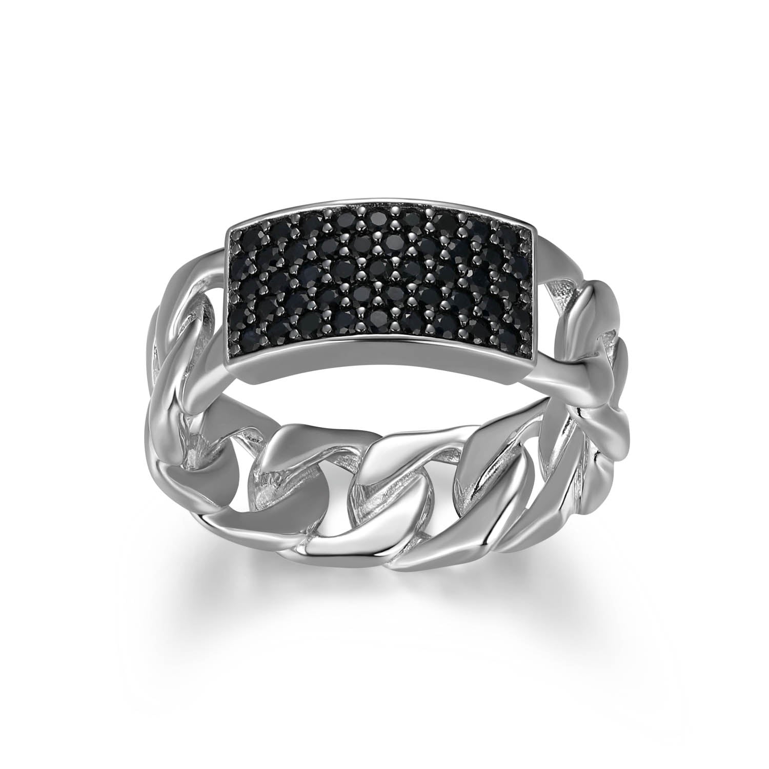 Links Gunmetal Rhodium Finish Sterling Silver Ring - UR0052 | ethos