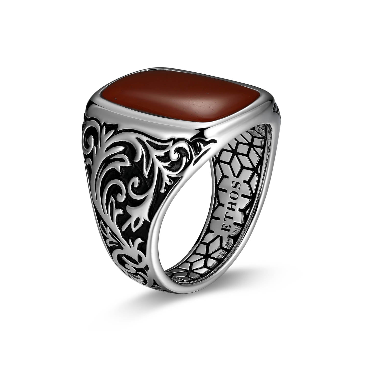 Crimson Rhodium Finish Sterling Silver Ring - UR0070 | ethos