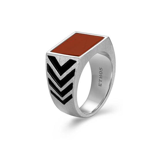 Crimson Rhodium Finish Sterling Silver Ring - UR0072 | ethos