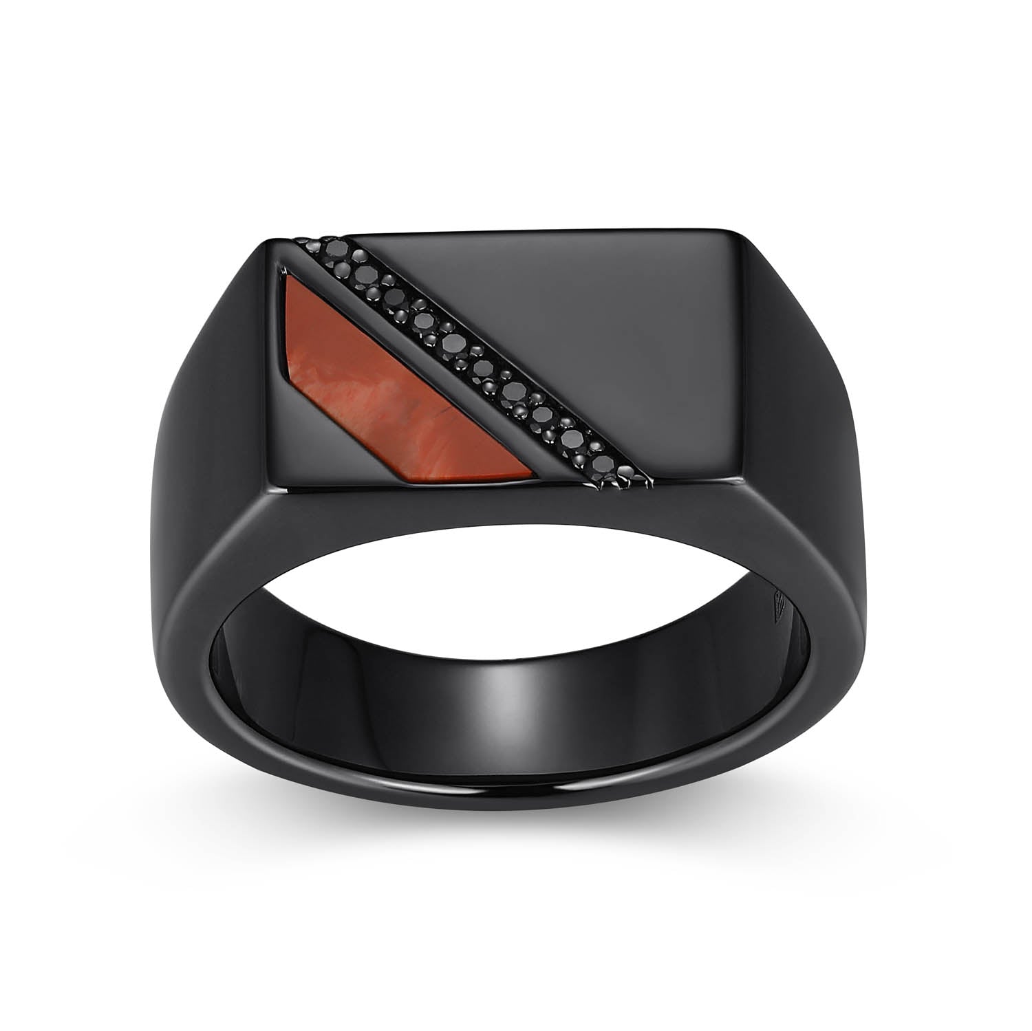Crimson Gunmetal Finish Sterling Silver Ring - UR0073 | ethos