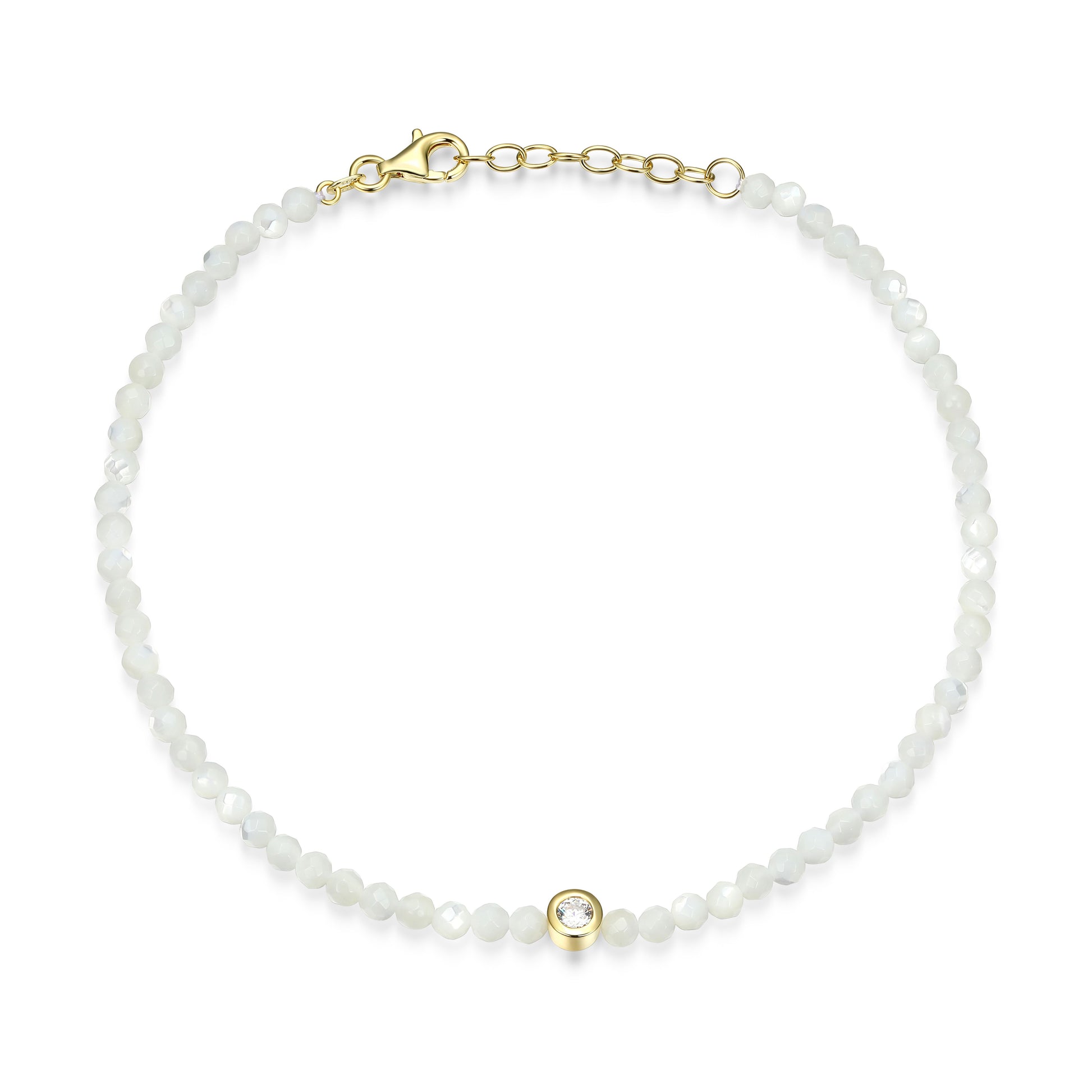 RB0206L - Mother-of-Pearl CZ Station Necklace | reign