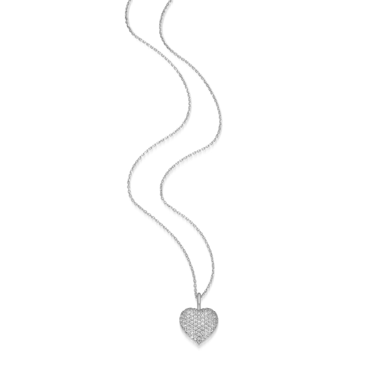 RN0198W - Pavé Heart Pendant Necklace | reign