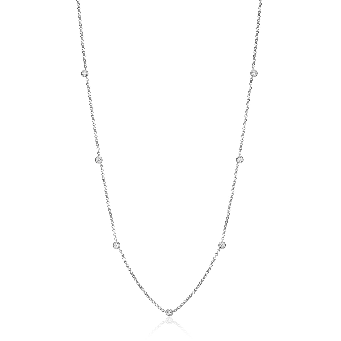MN0111W - Essentials Small Station Lab-Created Diamond Necklace | Monte Luna
