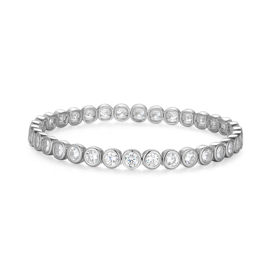 RB0195WL - 7.0 Inch Bezel Set Stretch Bracelet | reign