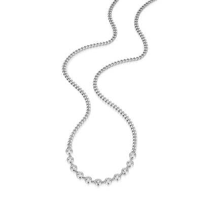 RN0193W - Station CZ Cuban Chain Necklace | reign